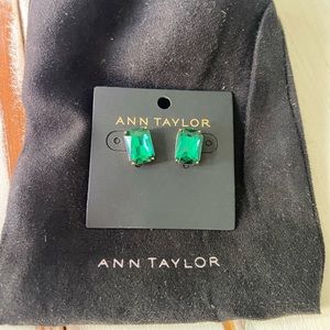 Beautiful Ann Taylor Rectangular Emerald Green Studs